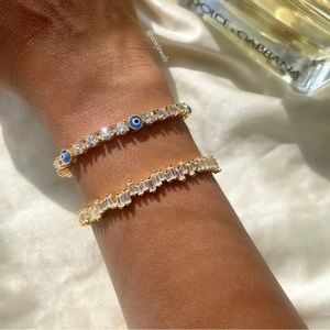 🚨SOLD🚨Eye 18K Gold Diamond Cubic Zirconia High Quality Tennis Bracelet